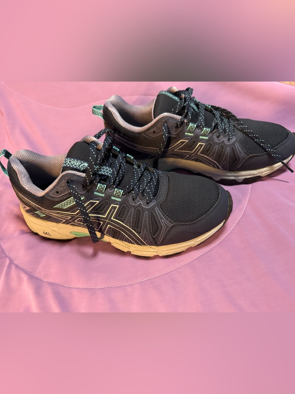 ASICS Gel-Venture 7 women's trail running shoes navy blue and silver Size 8.5